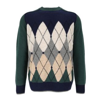 Ballantyne Maglione Girocollo Finezza 7 - - Knitwear - Uomo - Verde - 2XL