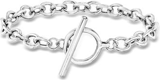 Ross-Simons Sterling Silver Cable-Link Toggle Bracelet