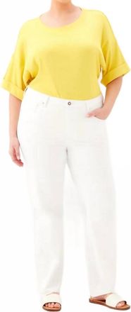 Karen Kane Raw Hem Straight Jeans - Plus In Off White