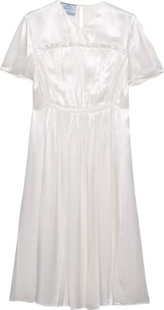 Prada Abito midi in raso - Bianco