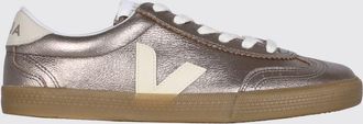 Veja Sneakers Volley in pelle laminata con logo a contrasto e punta tonda