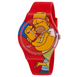 Swatch Sweet Embrace Quartz Red Graphic Dial Unisex Watch SO29Z120