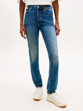 Tommy Jeans Skinny-fit-Jeans TOMMY JEANS MID RISE SLIM BJ2233, Damen, Gr. 26, L&auml;nge 32, denim medium, Denim/Jeans, Obermaterial: 51% Baumwolle, 28% Lyocell, 20% P