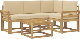vidaXL Conjunto De Sof&aacute;s De Exterior 5 Uds. Y Beige Vidaxl