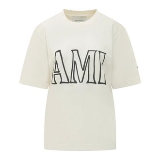 Ami T-Shirts, female, White, Size: 2XS De Coeur Logo T-Shirt
