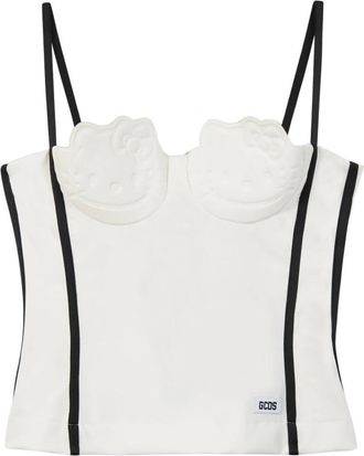GCDS Hello Kitty Strappy Top - Dames - Tops zonder mouwen - Wit - M - Tops