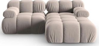 MICADONI Modulares 3-Sitzer Design Ecksofa Bellis mit Eckteil rechts - Samtbezug