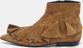 J.W.Anderson J. w. Anderson Brown Suede Ruffle Ankle Boots