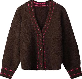 Pom Amsterdam Truien & Vesten, Dames, Bruin, S, Wol, Elise Cardigan