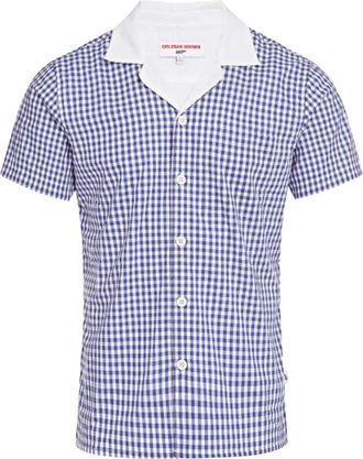 Orlebar Brown Thunderball Gingham Shirt-272089-Blueprint/white