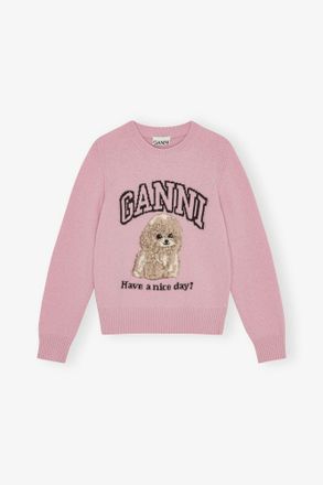 Ganni Pink Poodle Sweater - Size XXS Wool