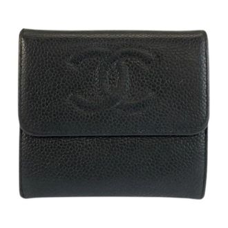 Chanel Pre-owned Wallets, female, Black, Size: ONE SIZE Pre-owned Leather Wallet