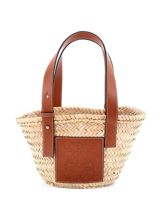 Loewe Basket Raffia Small tote bag - Marrone