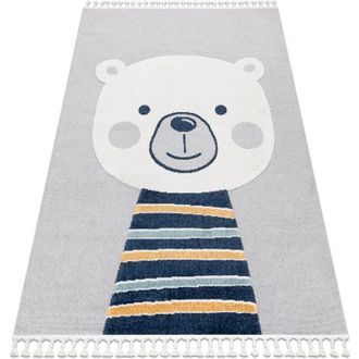 RugsX Rugsx - Carpet yoyo GD50 grey / white - Teddy bear for children, structural, sensory Fringes grey 160x220 cm