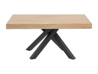 Vente-Unique 6 - 10 Seater Extendable Dining Table - MDF & Metal - Natural and in Light Oak