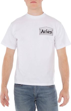 Aries Mens White Temple SS Cotton Tee