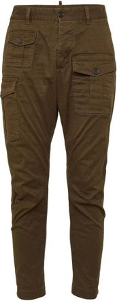 Dsquared2 Groene Broek met Cargozak - Heren - Chinos - Groen - 2XL - Katoen - Broeken