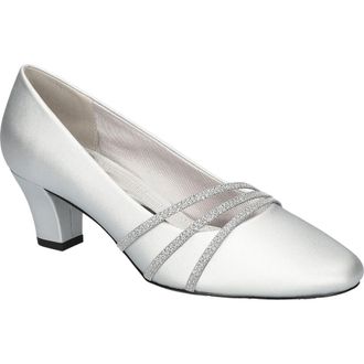 Easy Street Cristiny Pump in Silver Satin at Nordstrom, Size 12