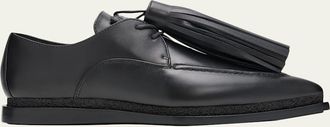 sacai Tassel Leather Pointed-Toe Moccasins