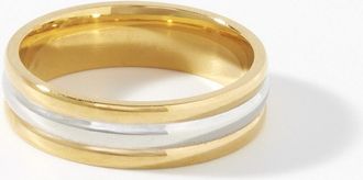 Le 31 Mens Silver and gold triple-look ring