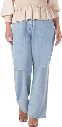 Standards & Practices Subtle Distressed Boyfriend Jeans in 3240Midstone at Nordstrom, Size 14W