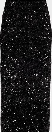 Vince Sequined Velvet Midi Skirt