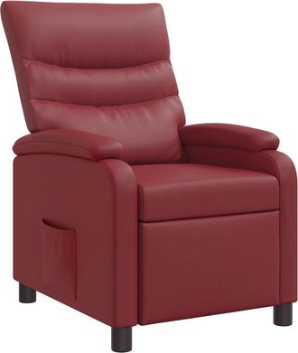 vidaXL Recliner Rojo Vino Cuero Sint&eacute;tico Vidaxl