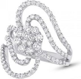 Allurez 1.83ct 18k White Gold Diamond Ladys Ring