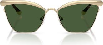 Michael Kors Scottsdale 56mm Cat Eye Sunglasses in Light Gold /Green at Nordstrom