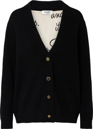 Liu Jo Ecs Maglia Aperta M/L Foderata - Dames - Vesten - Zwart - L - Wol - Truien & Vesten