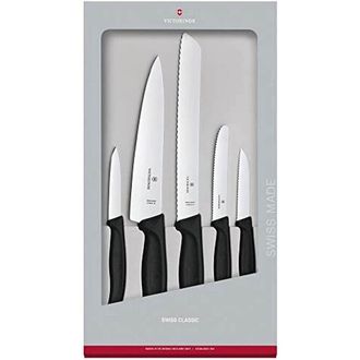 Victorinox by Swiss Army Victorinox 5-Piece Swiss Classic Kitchen Knife Set - Black