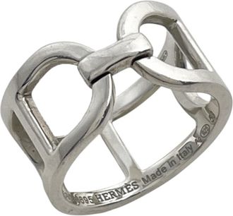 Herm&egrave;s Silver Silver 925 Band Ring (Pre-Owned)