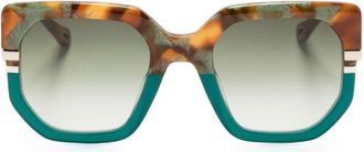 Chlo&eacute; oversize-frame sunglasses - women - Acetate - 53 - Green