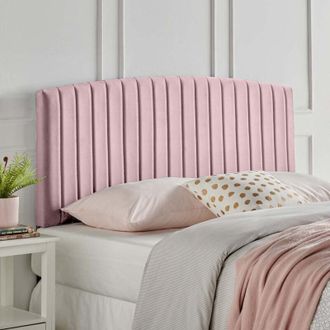 Casa Reet Pink Plush Double 26 inch Strutted Headboard