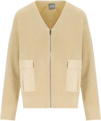 Max Mara Libero Cardigan - Dames - Vesten - Beige - XL - Katoen - Truien & Vesten