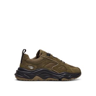 Steve Madden Mens Suede Serpent H 375 Sneakers - Dark Green - Size UK 12