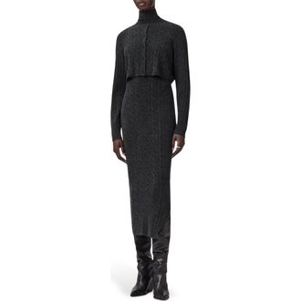 AllSaints Sabine Cardigan & Dress in Charcoal Grey at Nordstrom, Size X-Small