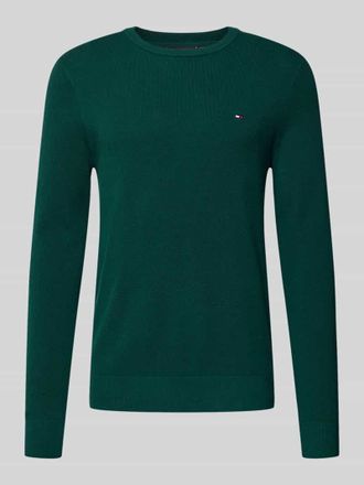Tommy Hilfiger Regular Fit Strickpullover aus reiner Baumwolle in Bottle, Gr&ouml;&szlig;e S