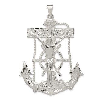 Diamond2Deal Sterling Silver Mariner Cross Pendant