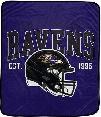Pegasus Sports Baltimore Ravens Nfl Team Vintage Helmet Fleece Throw