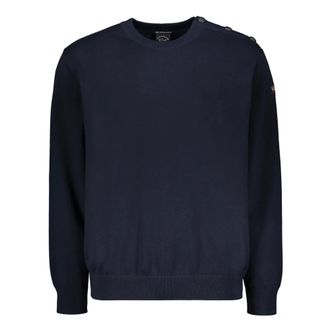 Paul & Shark Paul & Shark, Round-neck Knitwear, male, Blue, Size: 3XL Casual Long Sleeve Pullover