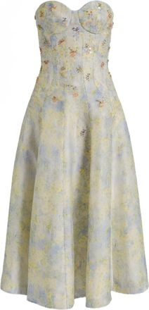 Alberta Ferretti floral midi dress - women - Silk - 40 - Yellow