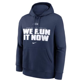 Nike Seattle Seahawks Super Bowl LX Winner Club Nike Mens NFL Pullover Hoodie in Blue | NKDK44B78-J7L