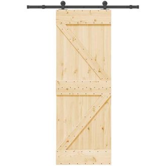 vidaXL Vidaxl - Puerta Corredera Con Herrajes Madera Maciza De Pino 70x210 Cm