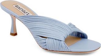 Badgley Mischka Winta Slide Sandal in Aqua Leather at Nordstrom, Size 8.5