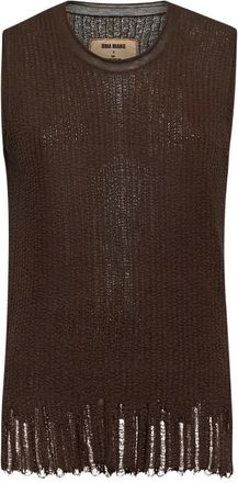 Uma Wang ribbed sleeveless top - Brown