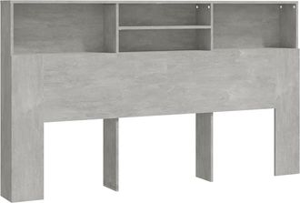 vidaXL Mueble Cabecero Gris Hormig&oacute;n 180x19x103,5 Cm Vidaxl
