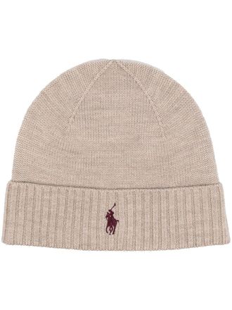 Polo Ralph Lauren logo-embroidered wool hat - Neutrals