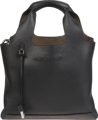 Hogan Small H01r Structured Black Leather Tote Bag