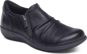Aetrex Womens Katie Side Zip Slip-On Loafer In Black